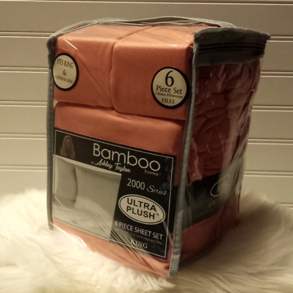 Bamboo Essence King Size  Cantelope Orange-  6 Piece Sheet Set